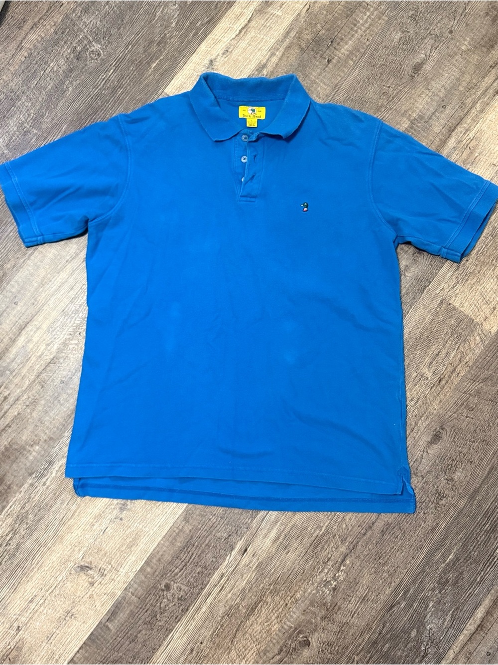 Duck Head Men’s Large Blue 100% Cotton Polo Shirt Embroidered Duck Logo
